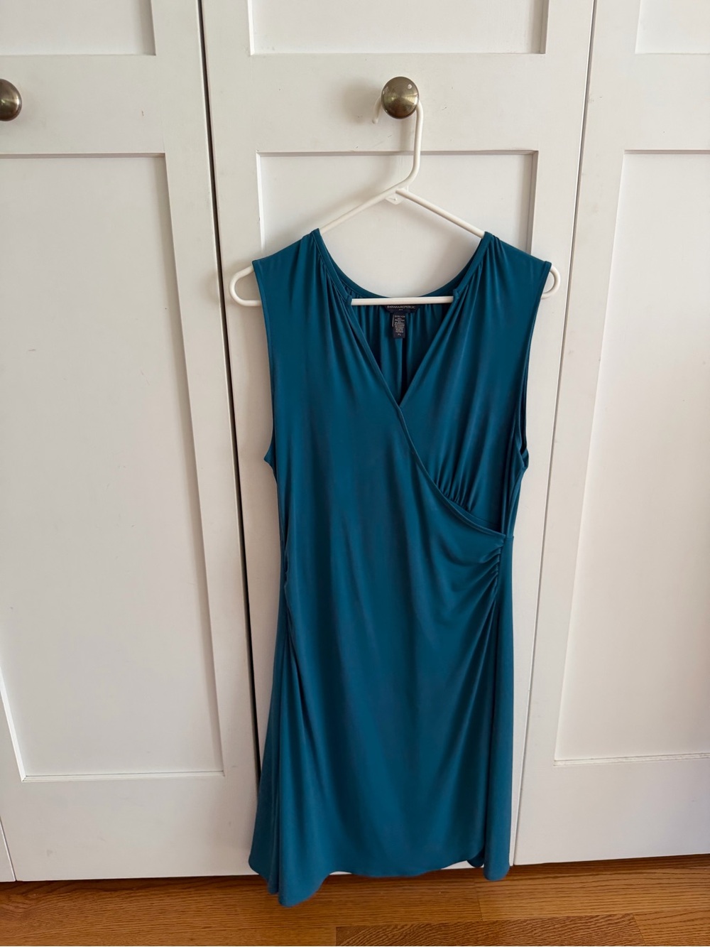 Banana Republic Teal Sleeveless Wrap-Style Dress